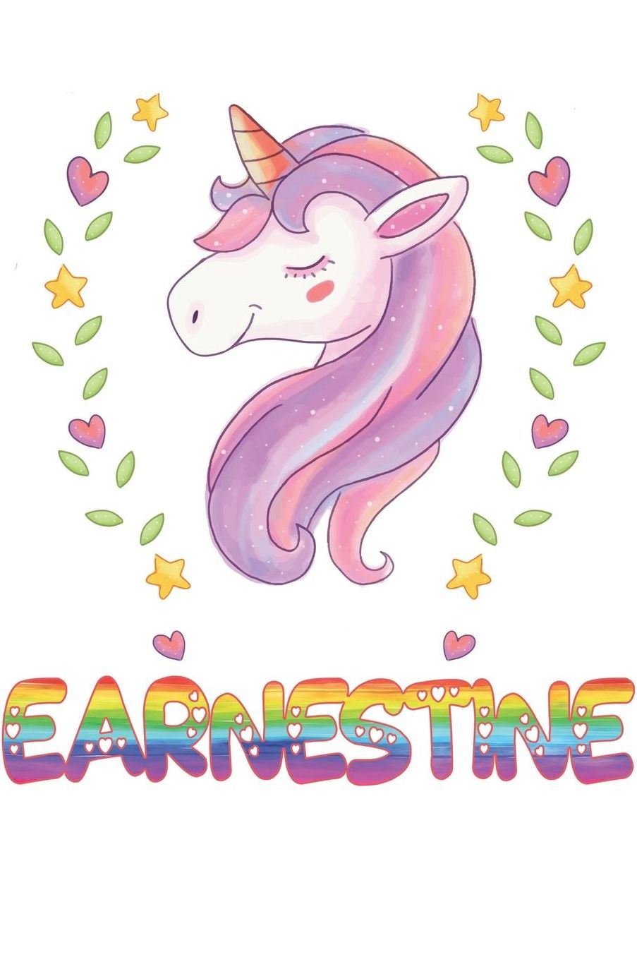 Earnestine: Earnestine Notebook Journal 6x9 Personalized Gift For Earnestine Unicorn Rainbow Colors Lined Paper