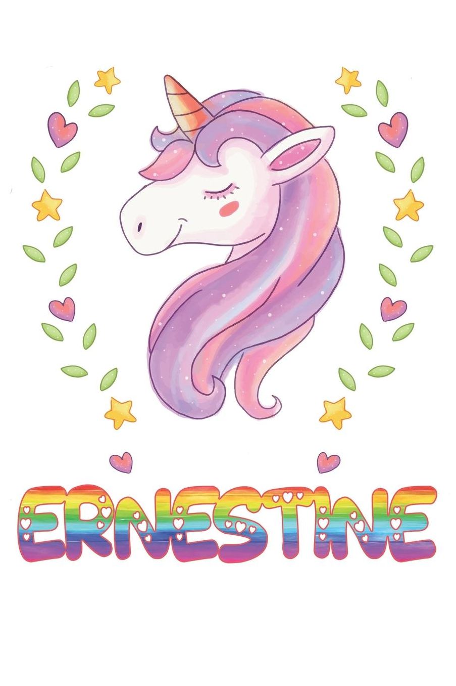 Ernestine: Ernestine Notebook Journal 6x9 Personalized Gift For Ernestine Unicorn Rainbow Colors Lined Paper
