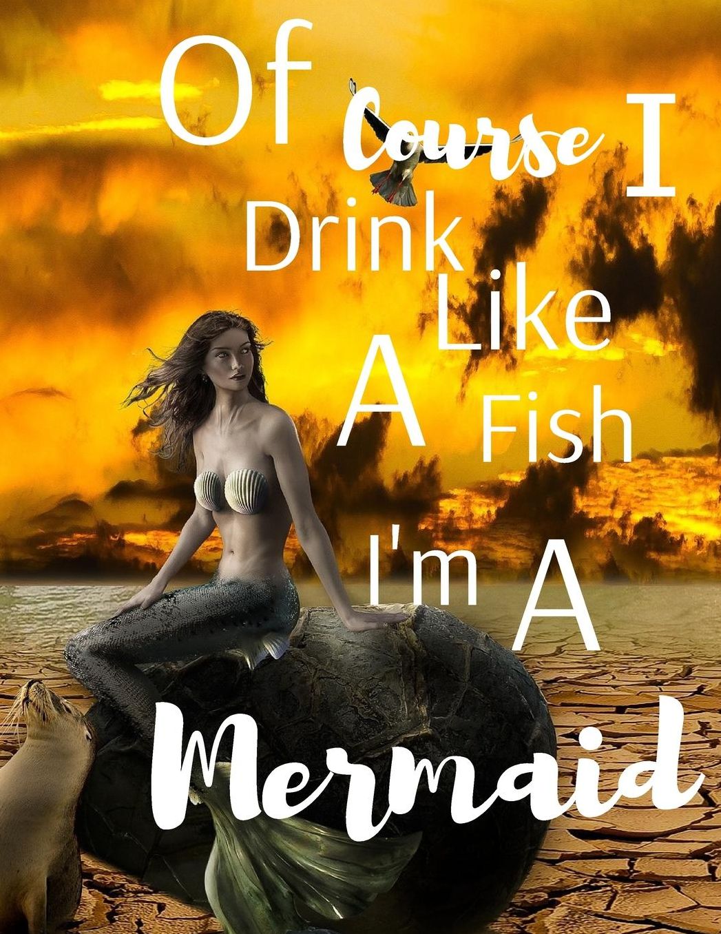 Of Course I Drink Like A Fish I'm A Mermaid: Mermaid Sketchbook/Notebook/Blank Pages/Drawing/Doodle Pad/Adult/