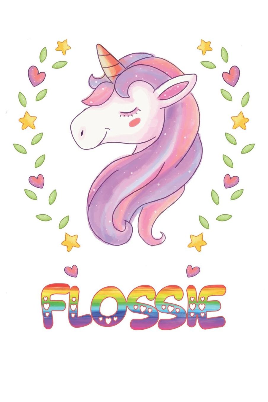 Flossie: Flossie Notebook Journal 6x9 Personalized Gift For Flossie Unicorn Rainbow Colors Lined Paper