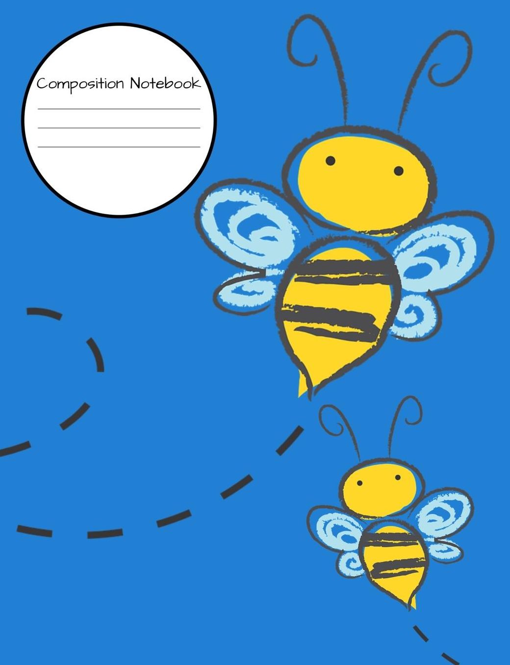 Composition Notebook: Cute Bees and Beehive Wide Ruled 7.44 x 9.69