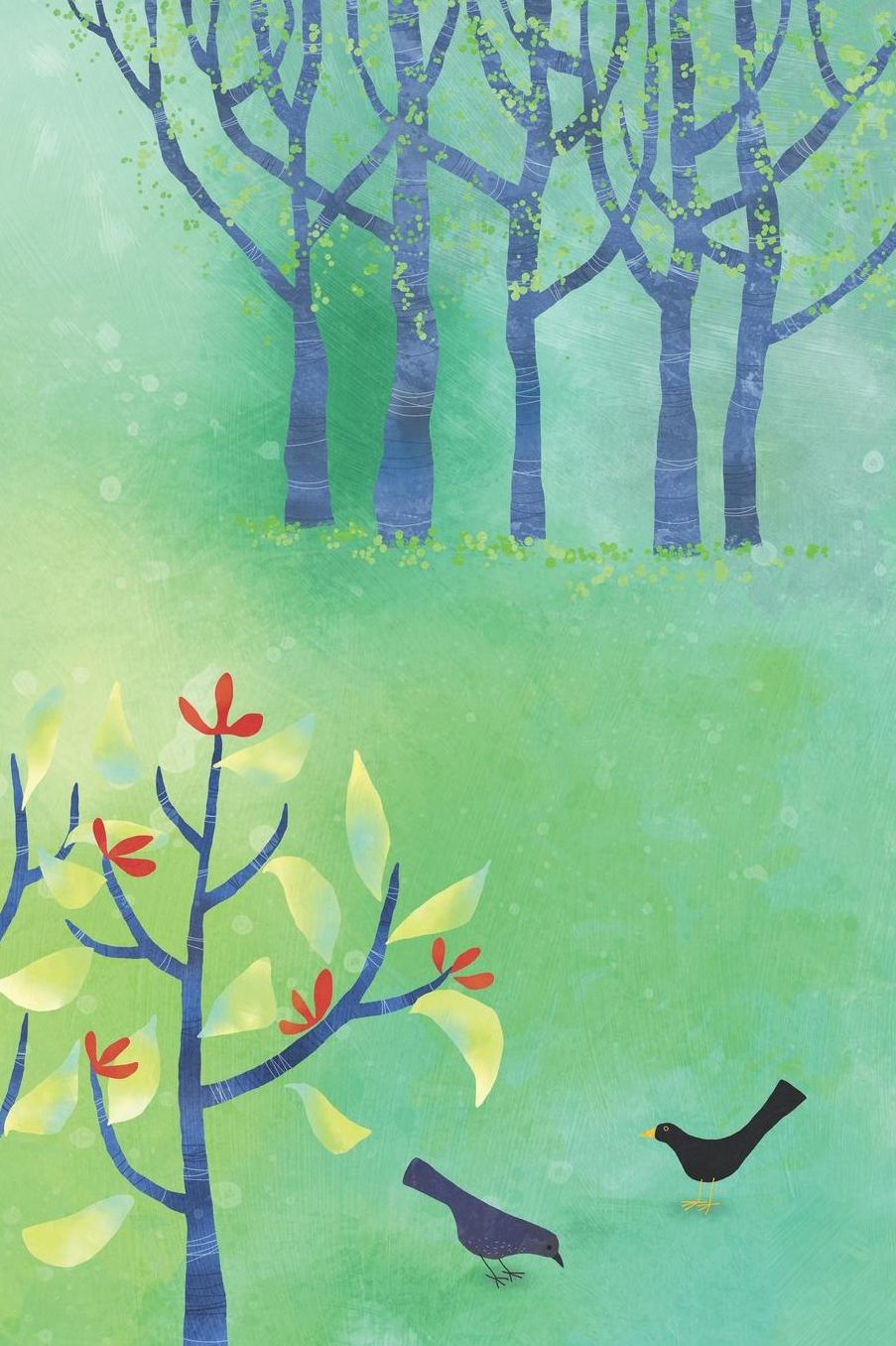 Notes: A Blank Squared Paper Journal with April Landscape Cover Art
