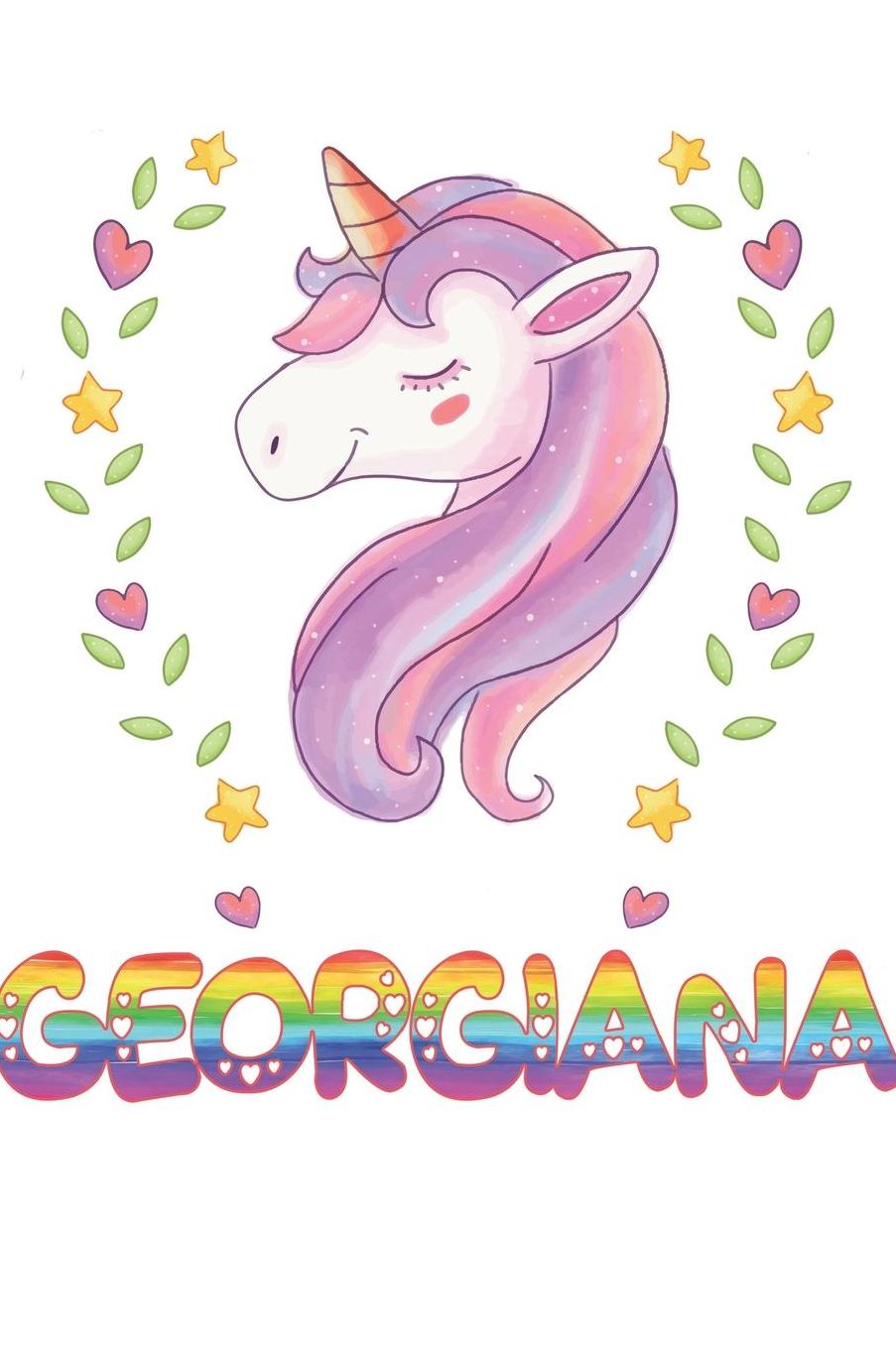 Georgiana: Georgiana Notebook Journal 6x9 Personalized Gift For Georgiana Unicorn Rainbow Colors Lined Paper