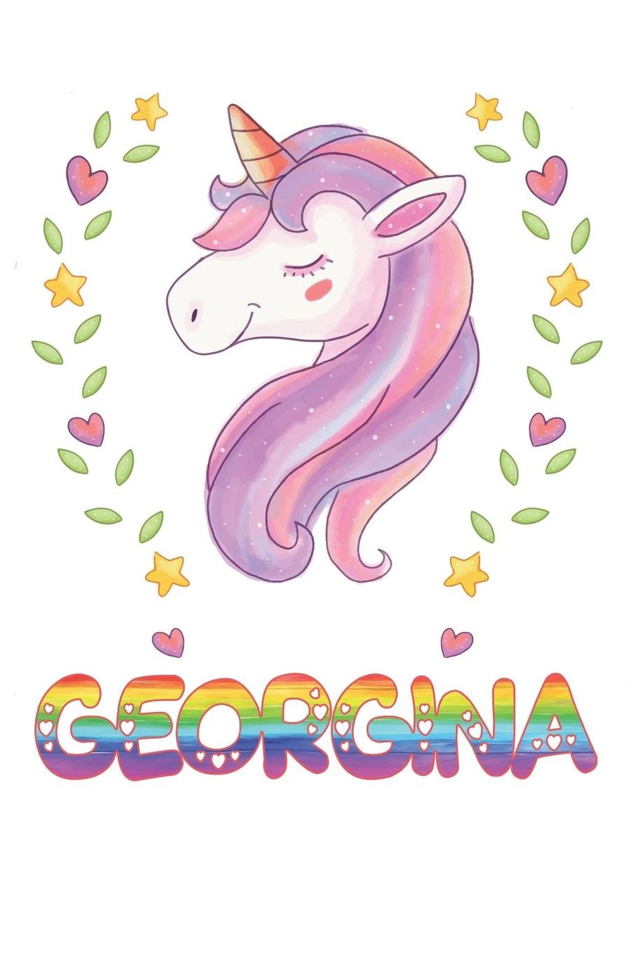 Georgina: Georgina Notebook Journal 6x9 Personalized Gift For Georgina Unicorn Rainbow Colors Lined Paper