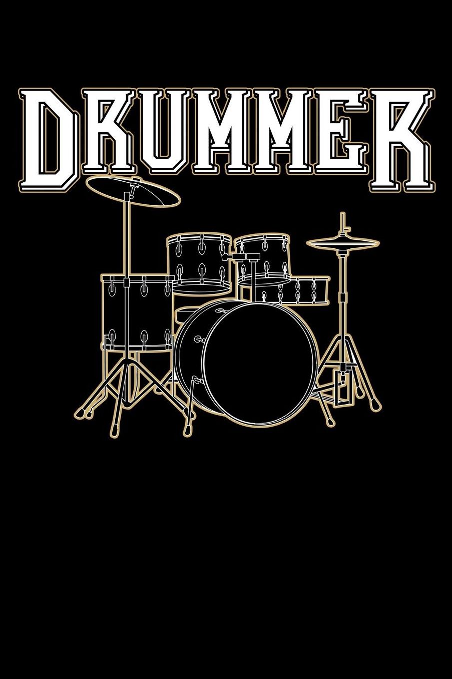 Drummer: Marching Band Members 110 Page 6x9 Inch Blank Music Stave Manuscript Sheet Notebook