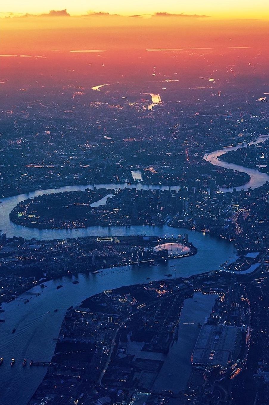 Aerial View of the River Thames in London Journal: 150 Page Lined Notebook/Diary