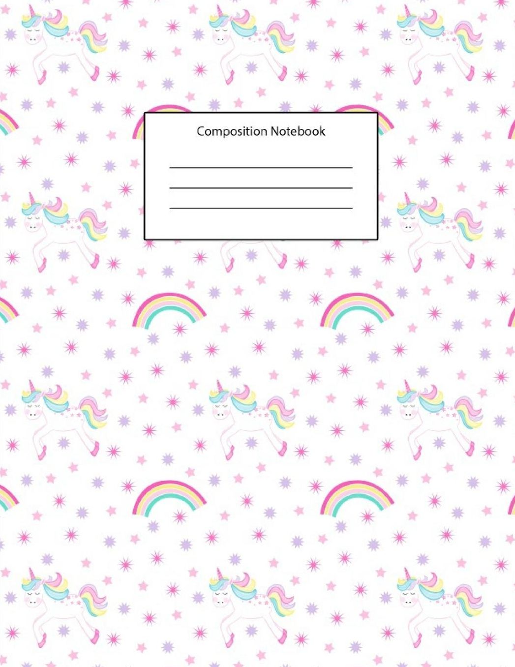 Composition Notebook: Cute Unicorn Pink College Ruled Lined Pages