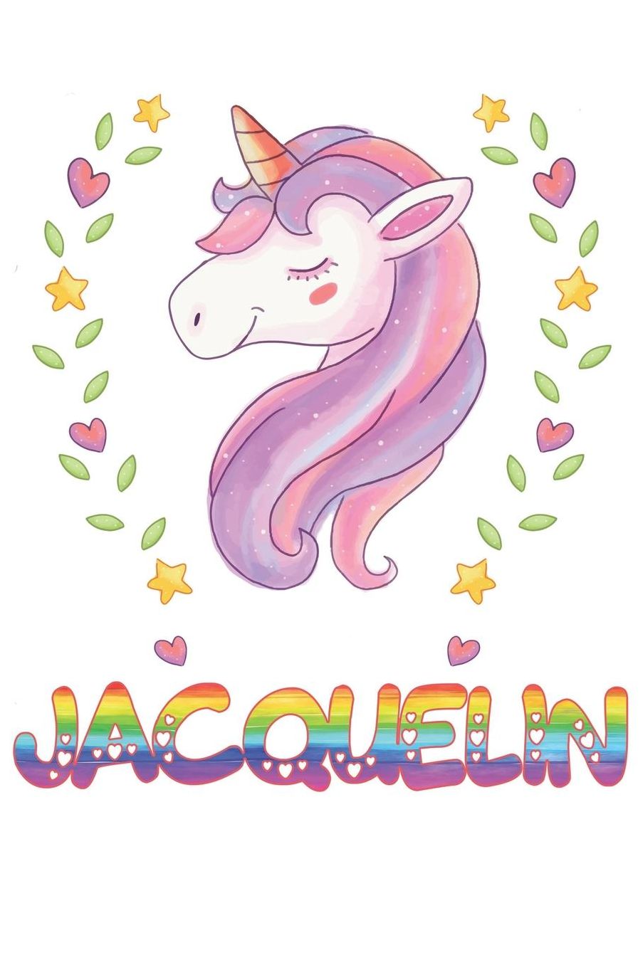 Jacquelin: Jacquelin Notebook Journal 6x9 Personalized Gift For Jacquelin Unicorn Rainbow Colors Lined Paper