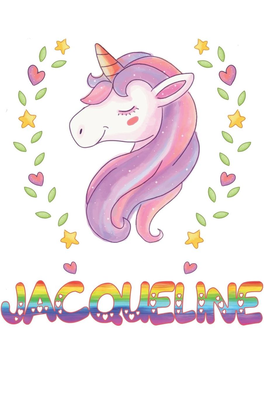 Jacqueline: Jacqueline Notebook Journal 6x9 Personalized Gift For Jacqueline Unicorn Rainbow Colors Lined Paper