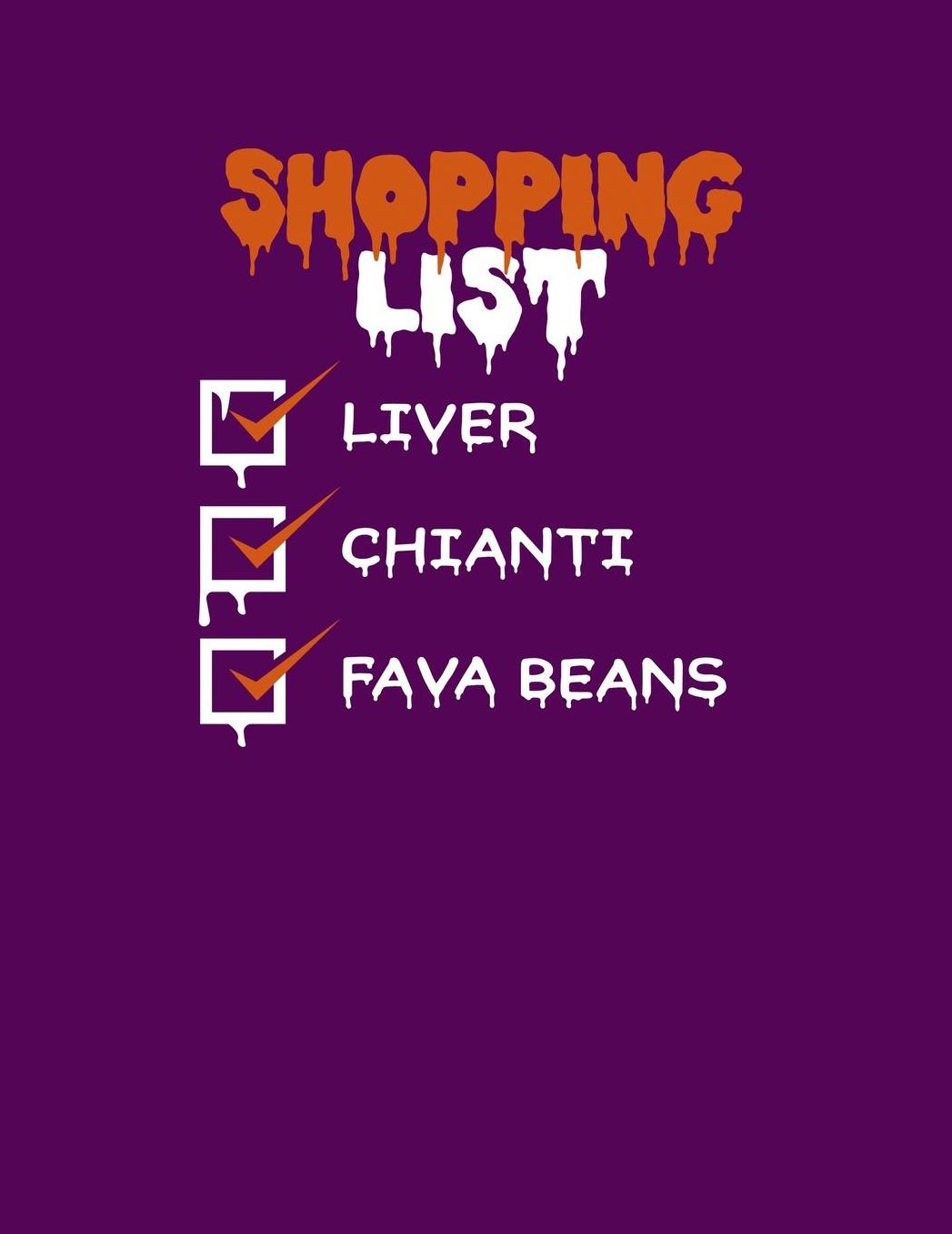 Shopping List Liver Chianti Fava Beans: Simple Lined Organizer