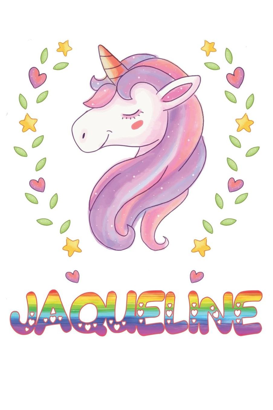 Jaqueline: Jaqueline Notebook Journal 6x9 Personalized Gift For Jaqueline Unicorn Rainbow Colors Lined Paper