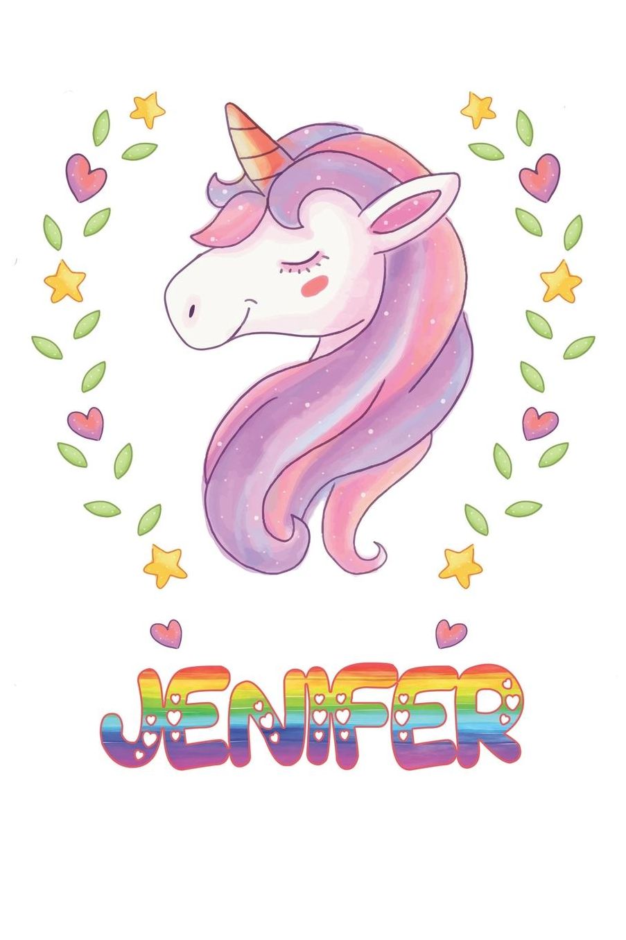 Jenifer: Jenifer Notebook Journal 6x9 Personalized Gift For Jenifer Unicorn Rainbow Colors Lined Paper