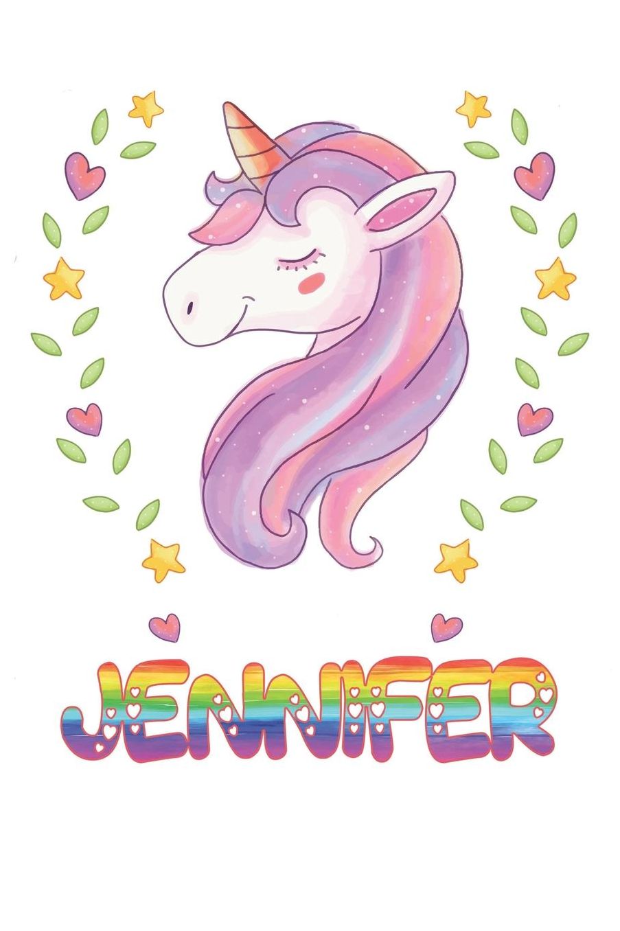 Jennifer: Jennifer Notebook Journal 6x9 Personalized Gift For Jennifer Unicorn Rainbow Colors Lined Paper
