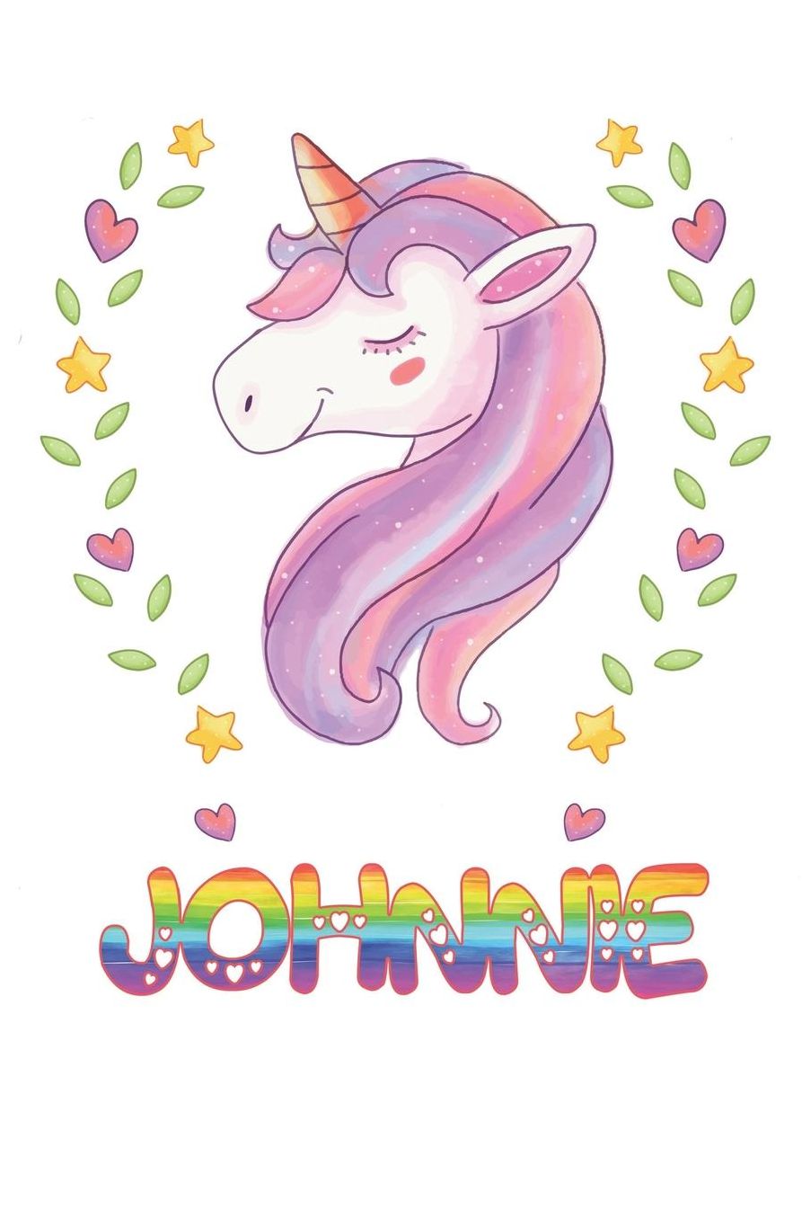Johnnie: Johnnie Notebook Journal 6x9 Personalized Gift For Johnnie Unicorn Rainbow Colors Lined Paper