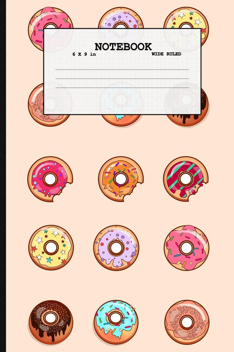 Notebook: Frosted Doughnut Wide Ruled Lined Paper 108 pages 6 x 9 inches