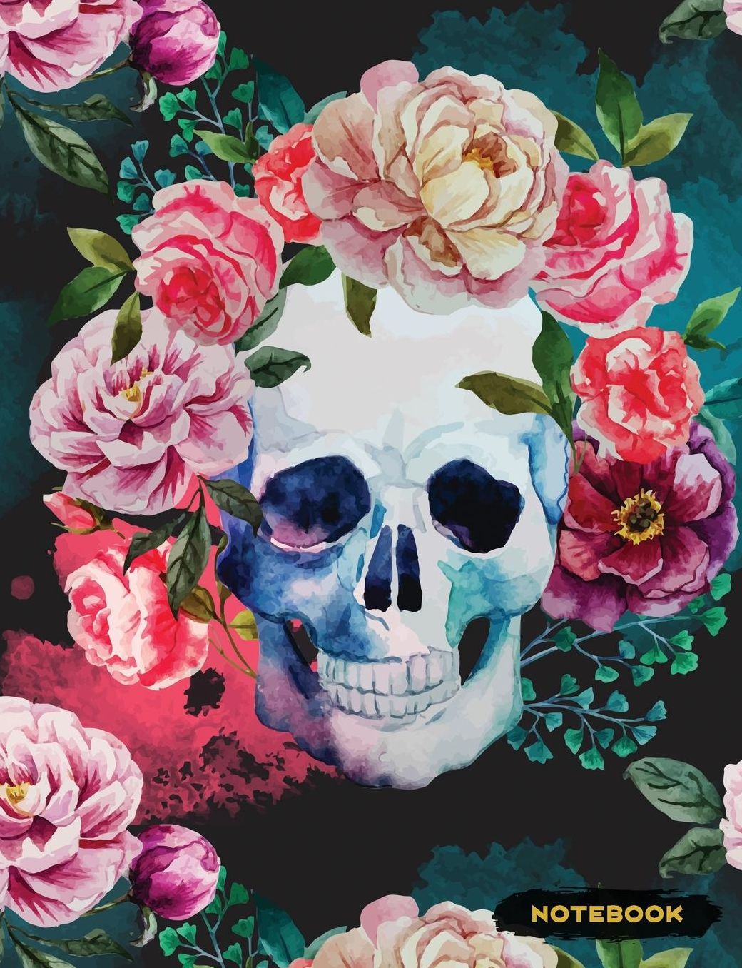 Notebook: Sugar Skull Goth Lined Journal, Composition Notebook, Ruled Lines