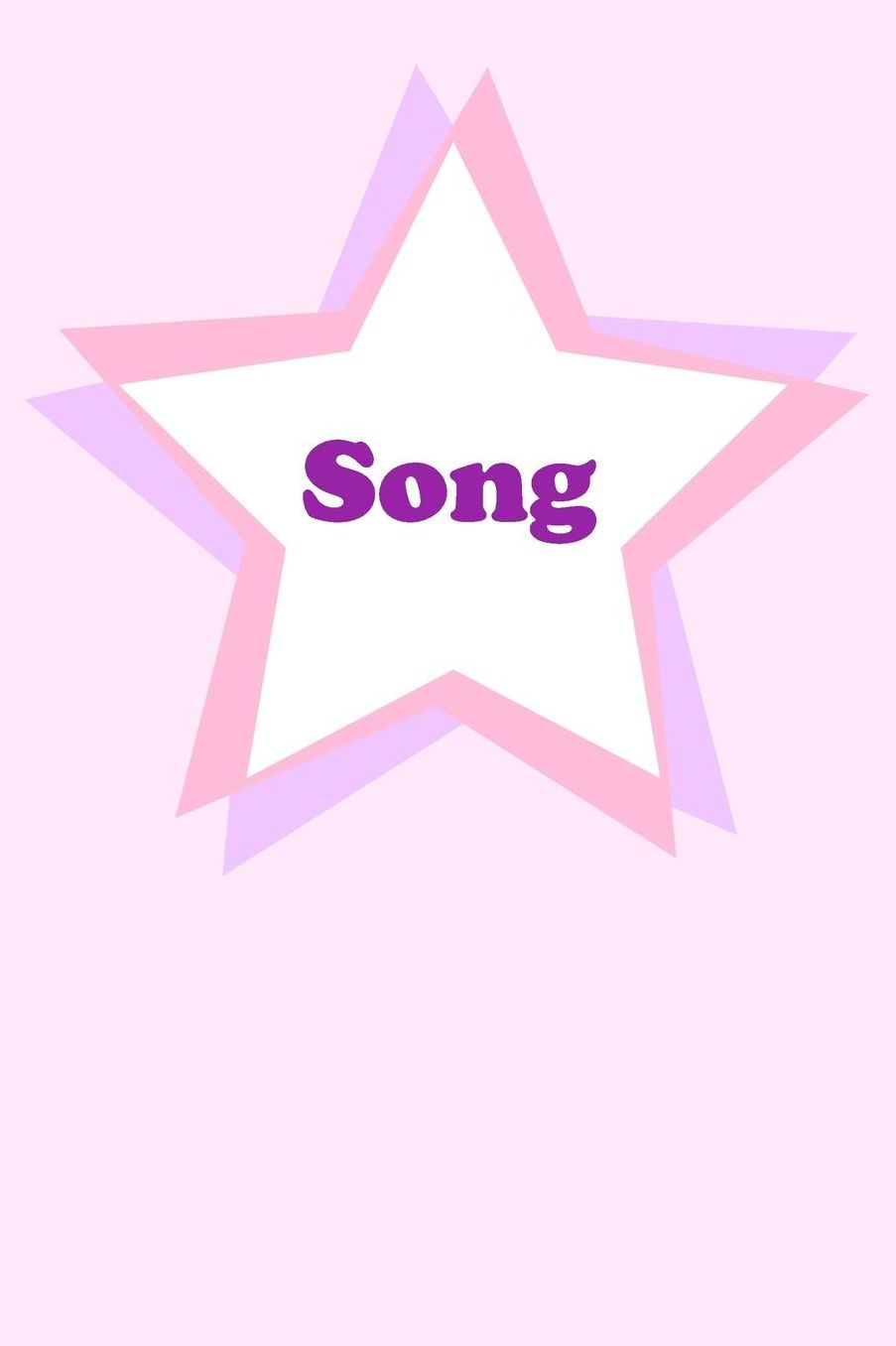Song: Personalized Name Journal. Wide Ruled (Lined) Writing Diary, Composition Book. Cute Pink Star Cover for Girls, Kids and Teens