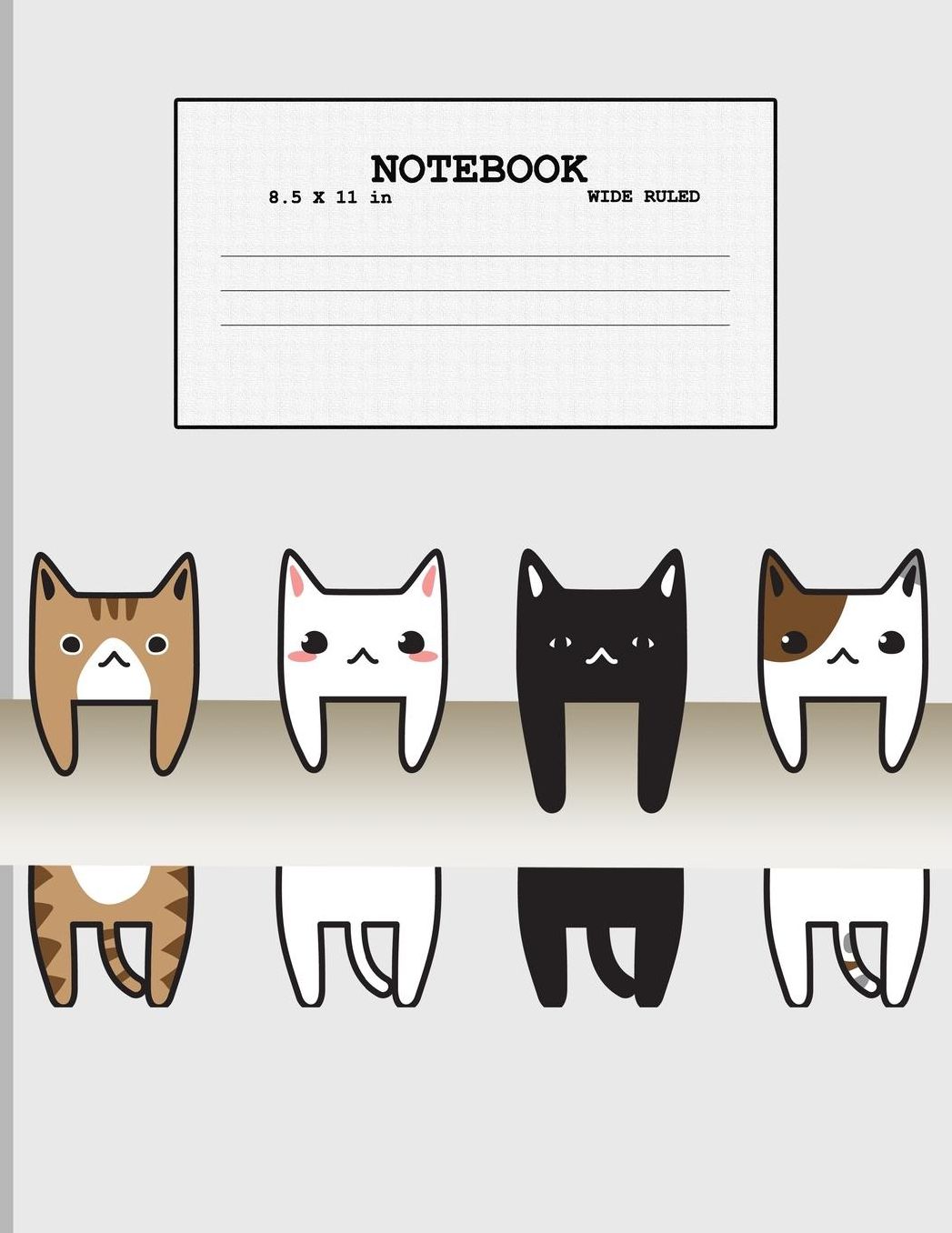 Notebook: Hanging Cats Wide Ruled Lined Paper 108 pages 8.5 x 11 inches