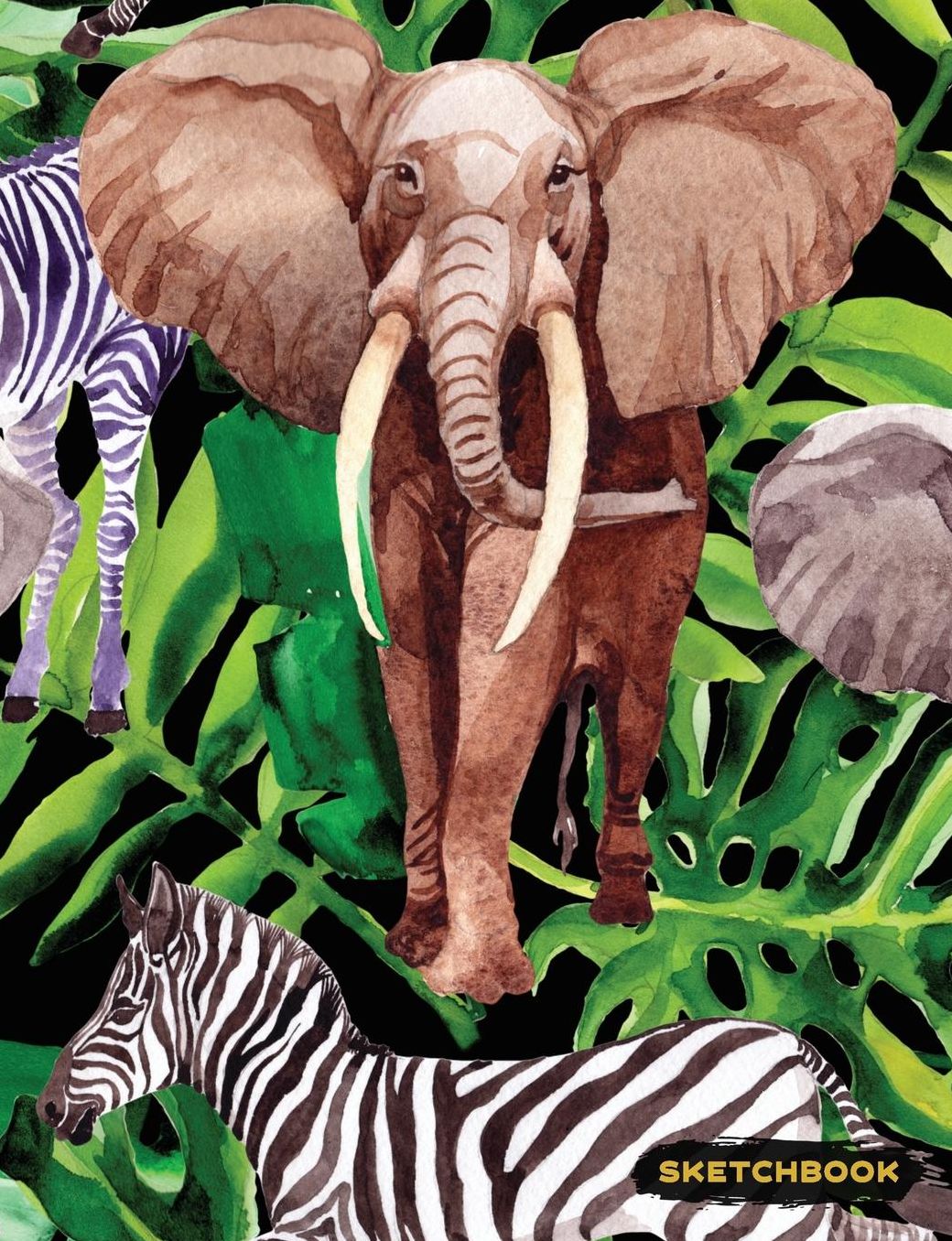 Sketchbook: Elephant Blank Sketch Paper, Creative Artist Drawing Composition Notebook