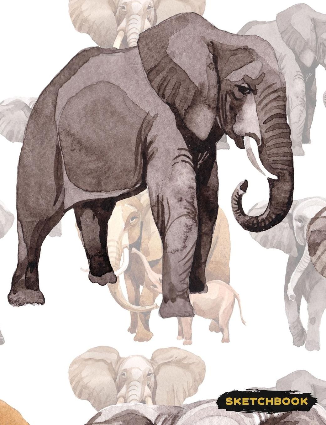 Sketchbook: Elephant Blank Sketch Paper, Creative Artist Drawing Composition Notebook