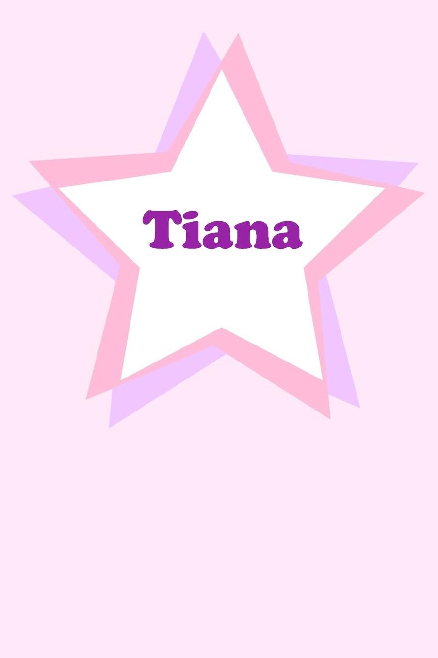 Tiana: Personalized Name Journal. Wide Ruled (Lined) Writing Diary, Composition Book. Cute Pink Star Cover for Girls, Kids and Teens