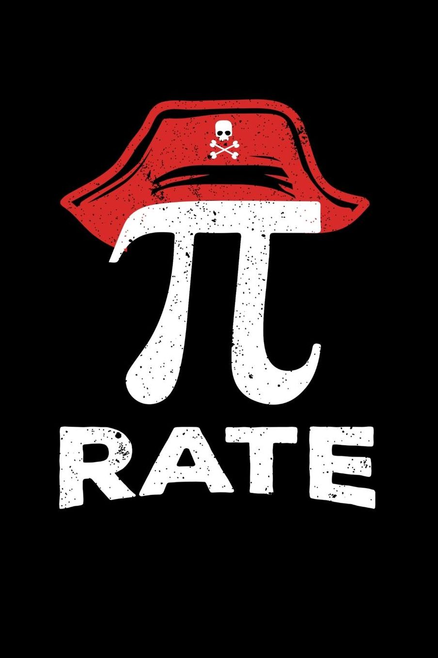 Pi Rate: 120 Pages I 6x9 I Music Sheet I Funny Mathematics Constant & Sea Robber Gifts