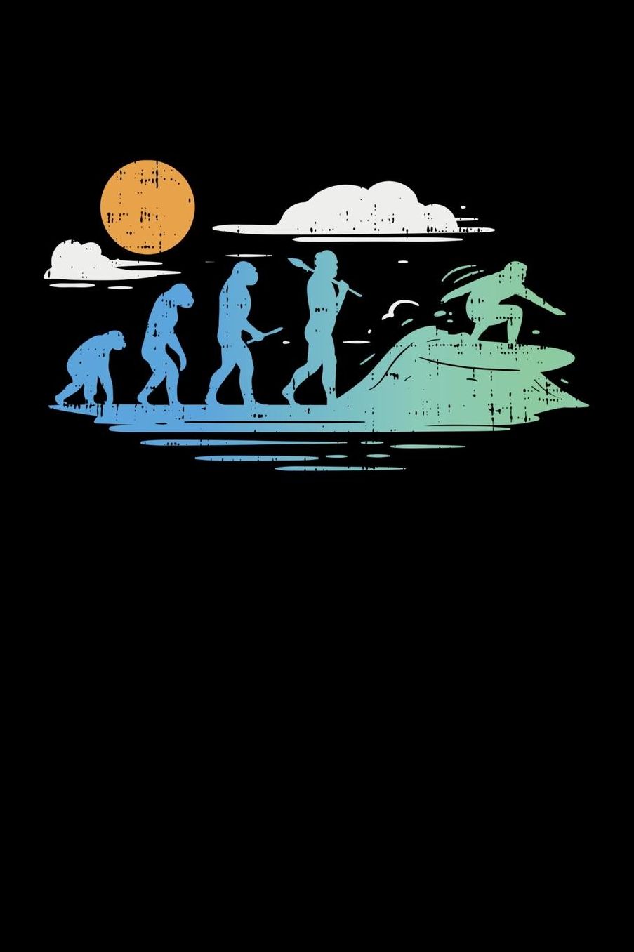 Surfing Evolution: 120 Pages I 6x9 I Music Sheet I Funny Windsurfing, Wakeboarding & Watersport Gifts