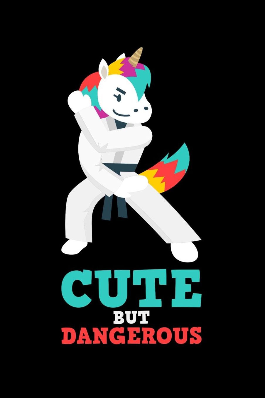 Cute But Dangerous: 120 Pages I 6x9 I Music Sheet I Funny Cute Unicorn, Karate & MMA Gifts I