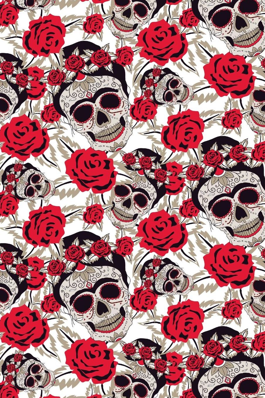 Sugar Skulls and Roses: Dot Grid Notebook Journal, 6x9 Inch, 120 pages