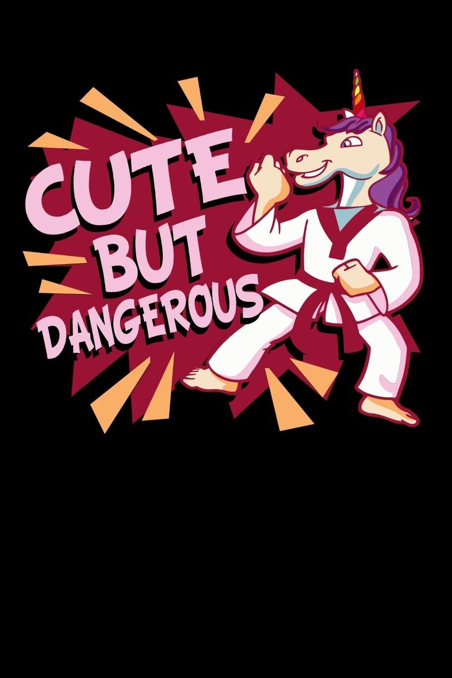 Cute But Dangerous: 120 Pages I 6x9 I Music Sheet I Funny Cute Unicorn, Karate & MMA Gifts I