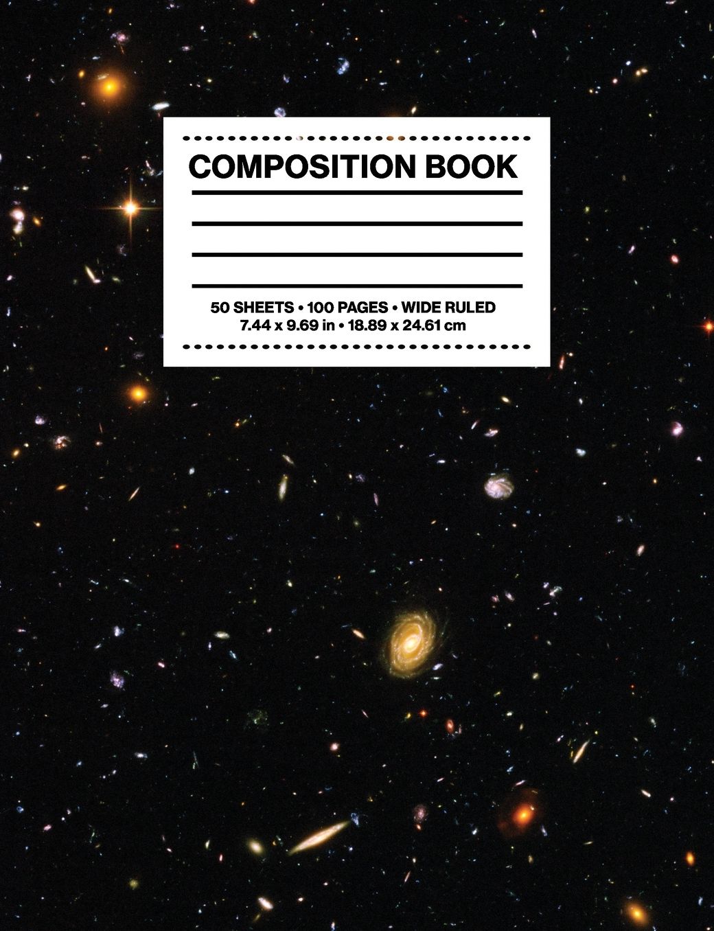 Composition Book Wide Ruled: NASA ESA Hubble Telescope Ultra Deep Field Galaxies Space Astronomy Notebook Journal Logbook