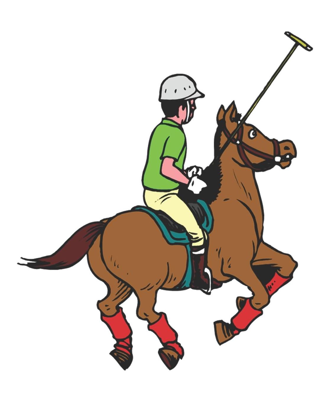 Horse Illustration School Composition Book Equine Polo Player Pony: Horse Picture Equine Covers Composition Books Notebooks (Notebook, Diary, Blank Book)
