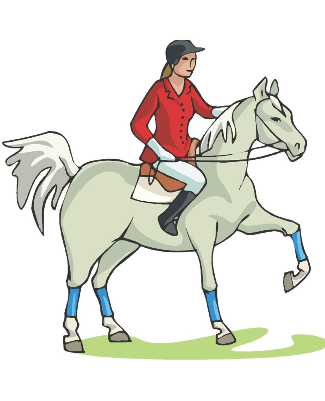 Horse Illustration School Composition Book Equine Rider Hunt Rider: Horse Picture Equine Covers Composition Books Notebooks (Notebook, Diary, Blank Book)