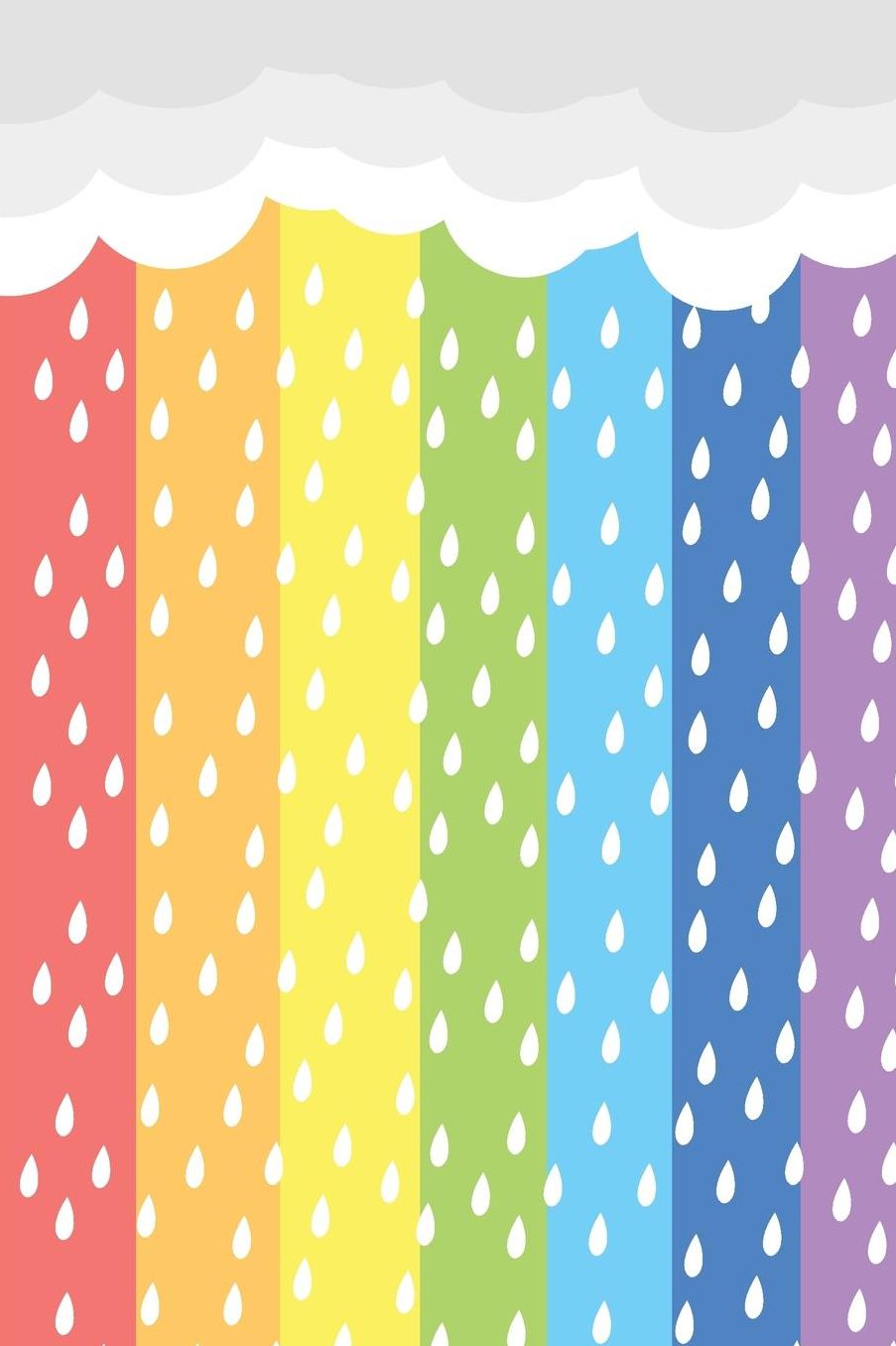 Rainbow Rain: Graph Paper Notebook, 6x9 Inch, 120 pages
