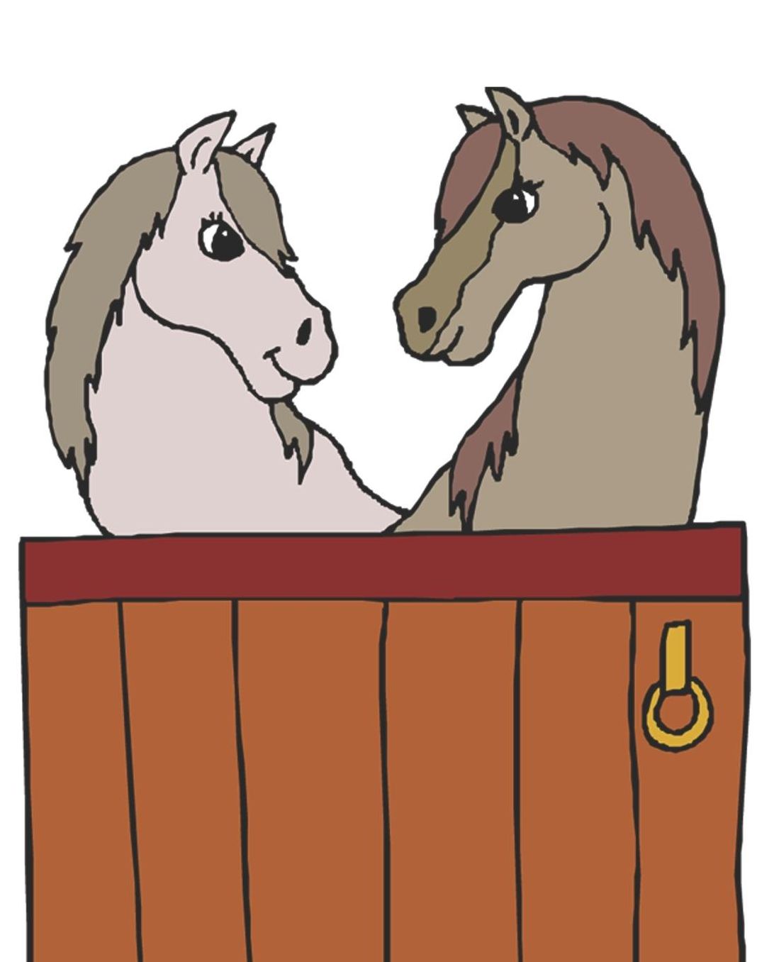 Horse Illustration School Composition Book Equine Stable Mates: Horse Picture Equine Covers Composition Books Notebooks (Notebook, Diary, Blank Book)