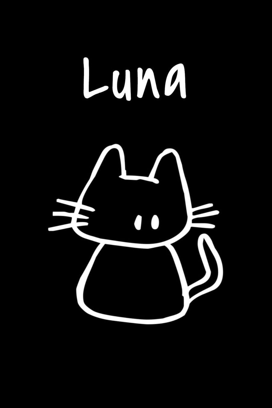 Luna: Composition Notebook Plain College Ruled Wide Lined 6 x 9 Journal Cute Meow Funny Kawaii Gifts for Cat Lover's Organizer Record Log Passwords Address Book Appointments & Diary Students Back to School Teens Kids Workbook for Writing Notes