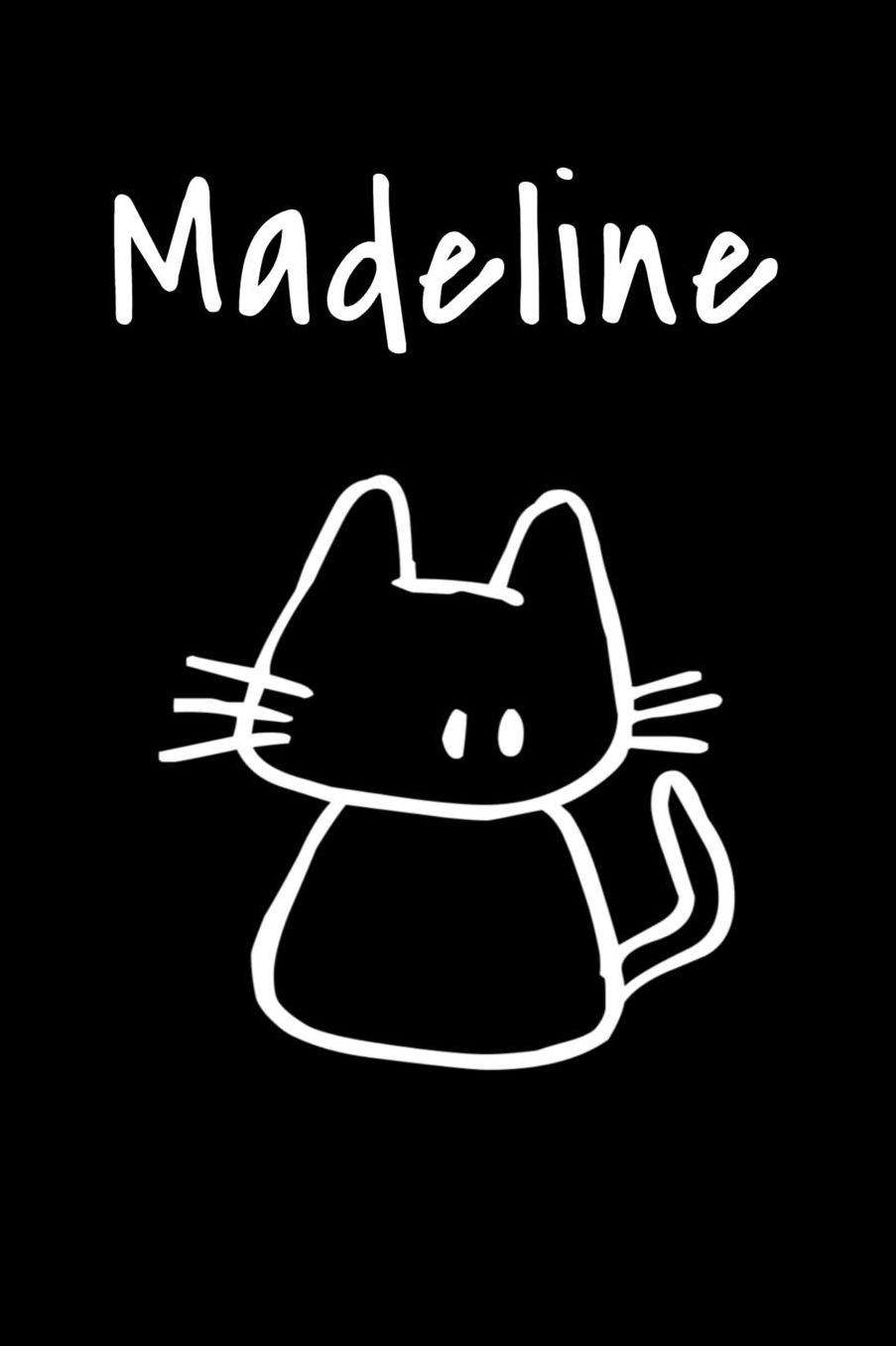 Madeline: Composition Notebook Plain College Ruled Wide Lined 6 x 9 Journal Cute Meow Funny Kawaii Gifts for Cat Lover's Organizer Record Log Passwords Address Book Appointments & Diary Students Back to School Teens Kids Workbook for Writing Notes