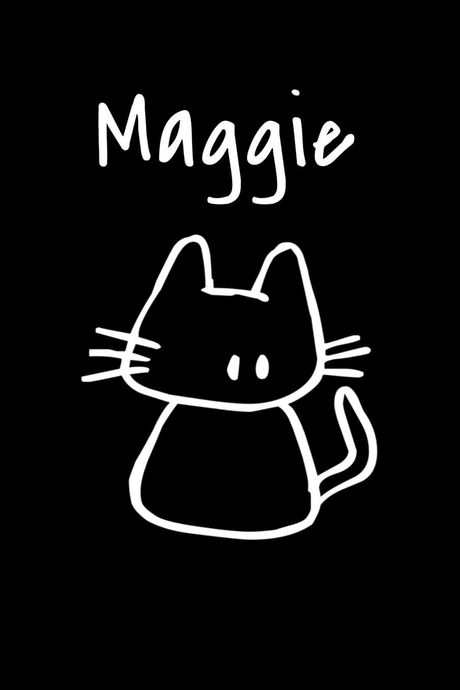 Maggie: Composition Notebook Plain College Ruled Wide Lined 6 x 9 Journal Cute Meow Funny Kawaii Gifts for Cat Lover's Organizer Record Log Passwords Address Book Appointments & Diary Students Back to School Teens Kids Workbook for Writing Notes