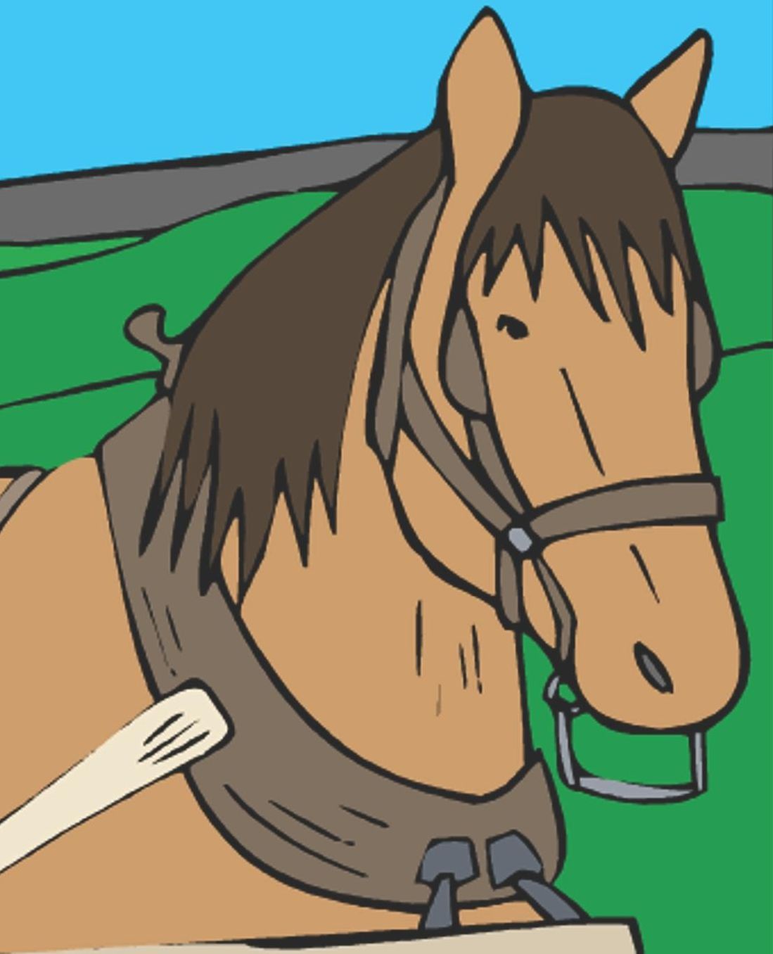 Horse Illustration School Composition Book Equine Workhorse Tandem: Horse Picture Equine Covers Composition Books Notebooks (Notebook, Diary, Blank Book)