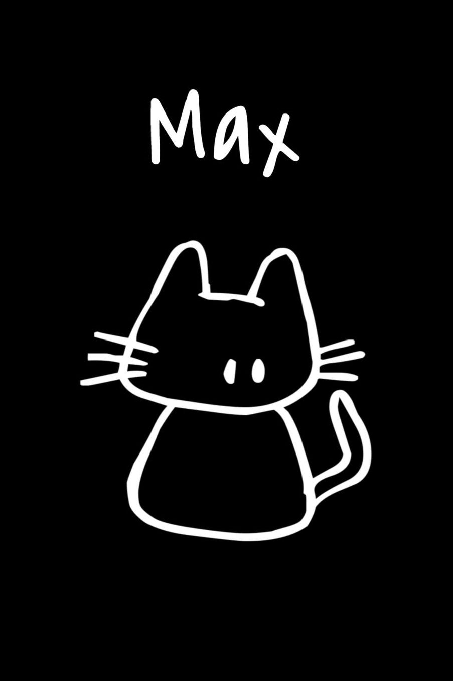Max: Composition Notebook Plain College Ruled Wide Lined 6 x 9 Journal Cute Meow Funny Kawaii Gifts for Cat Lover's Organizer Record Log Passwords Address Book Appointments & Diary Students Back to School Teens Kids Workbook for Writing Notes