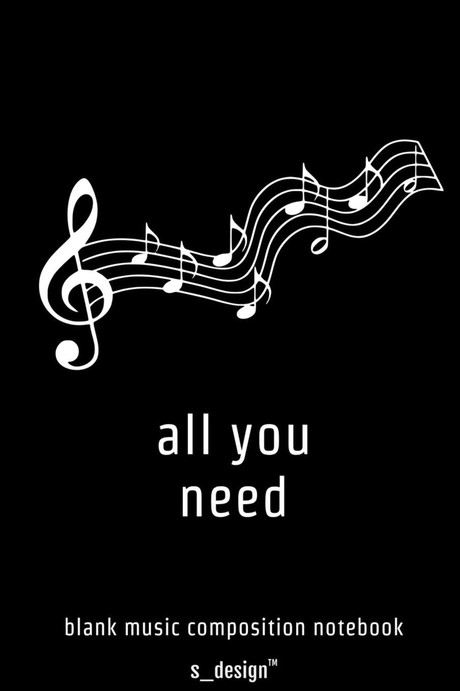 Notebook with blank Note Paper / Staff Lines for Music Composition / Song-Writing / Song-Texting / Songtext Writing: (120 blank white musical staff stave pages)