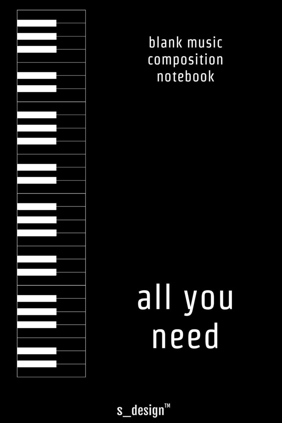 Notebook with blank Note Paper / Staff Lines for Music Composition / Song-Writing / Song-Texting / Songtext Writing: (120 blank white musical staff stave pages)