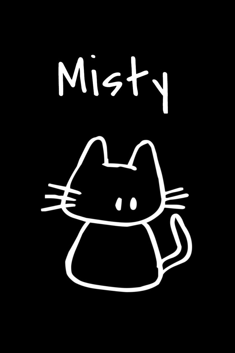 Misty: Composition Notebook Plain College Ruled Wide Lined 6 x 9 Journal Cute Meow Funny Kawaii Gifts for Cat Lover's Organizer Record Log Passwords Address Book Appointments & Diary Students Back to School Teens Kids Workbook for Writing Notes