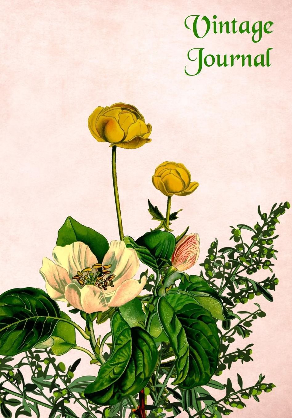 Vintage Journal: Beautiful vintage themed floral notebook for writing - 7 by 10 inches with 110 pages - Makes a great gift