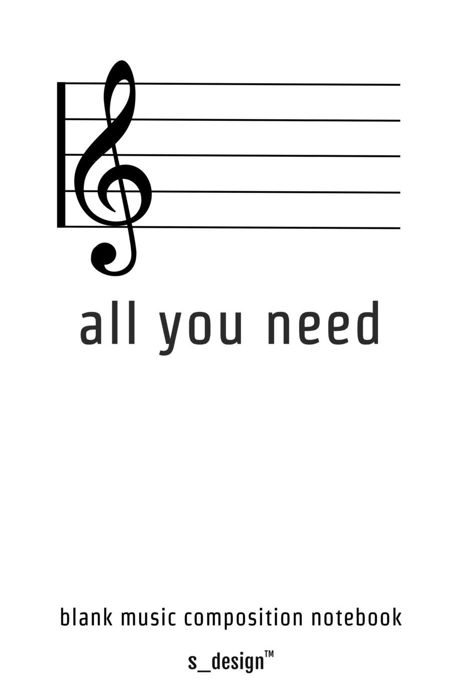 Music Notebook for Music Composition / Song-Writing / Song-Texting / Songtext Writing: (120 blank white lined ruled pages)