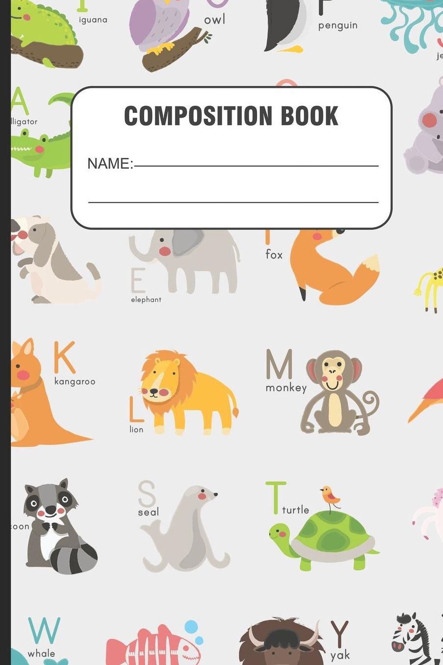 Composition Book: School Composition Notebook for Kids, Animals Design, Trendy Handwriting Practice Paper, Primary Writing Activity Book For Kids