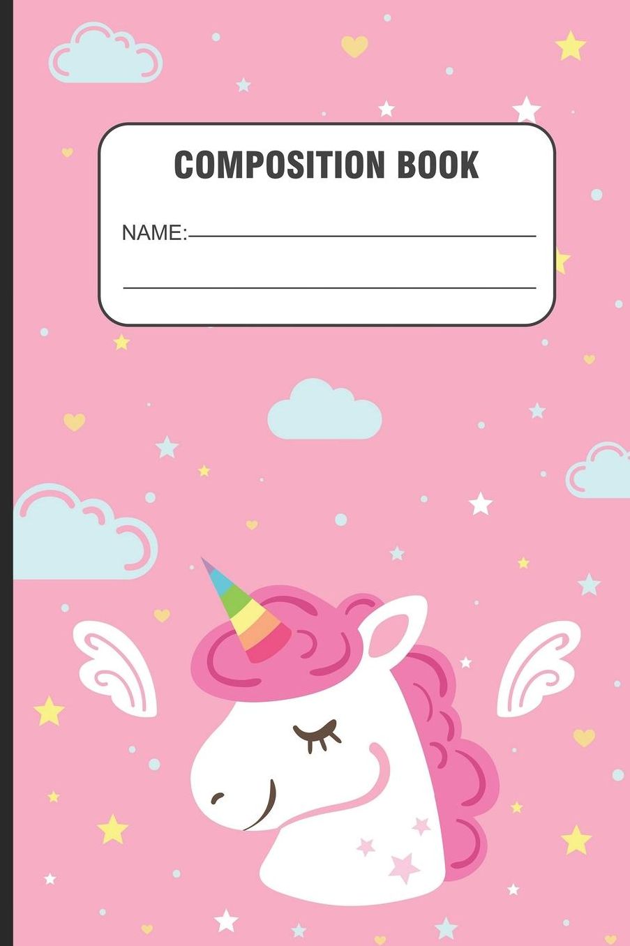 Composition Book: Trendy Unicorn Back To School Primary Writing Notebook, Kids Composition Workbook For Girls