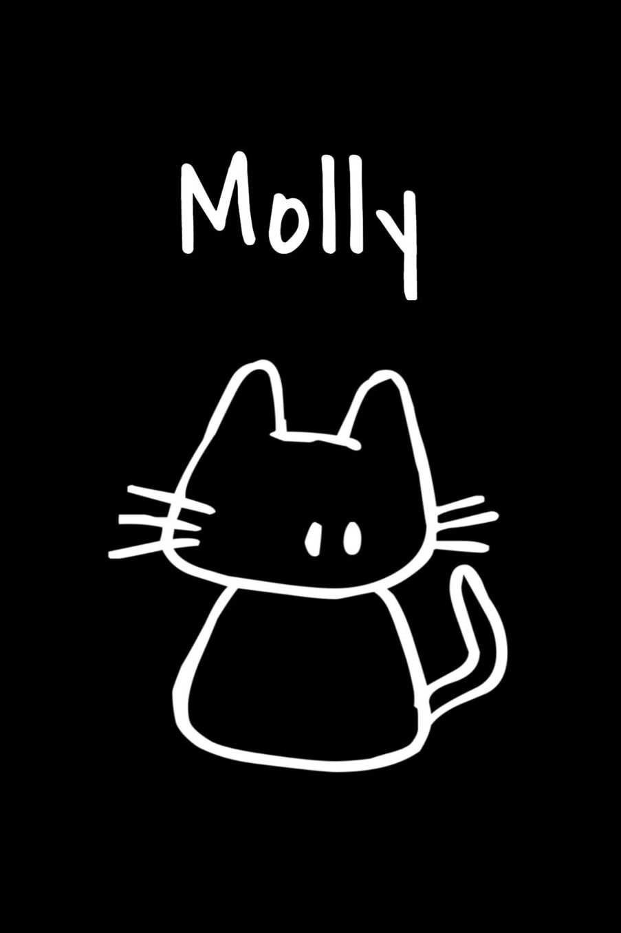 Molly: Composition Notebook Plain College Ruled Wide Lined 6 x 9 Journal Cute Meow Funny Kawaii Gifts for Cat Lover's Organizer Record Log Passwords Address Book Appointments & Diary Students Back to School Teens Kids Workbook for Writing Notes