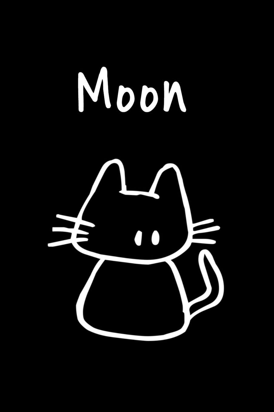 Moon: Composition Notebook Plain College Ruled Wide Lined 6 x 9 Journal Cute Meow Funny Kawaii Gifts for Cat Lover's Organizer Record Log Passwords Address Book Appointments & Diary Students Back to School Teens Kids Workbook for Writing Notes