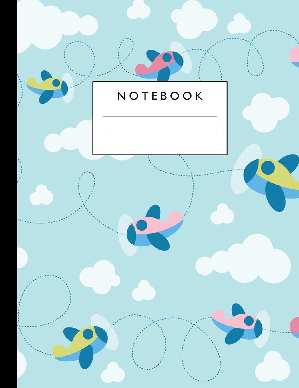 Notebook: Cute Lined Journal Ruled Composition Note Book to Draw and Write In - School Supplies for Elementary, Highschool and College (8.5 x 11 Size 100 Writing Pages) Cover Design 217